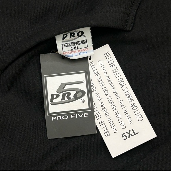Pro 5 Five Pro Club Black Full Zip Sherpa Heavyweight Hoodie Sweatshirt Men’s - Picture 15 of 16